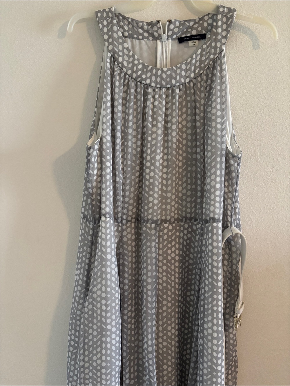 Tommy Hilfiger Gray Polka Dot Maxi Dress